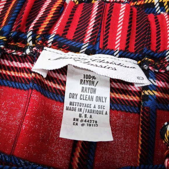 Marisa Christina Classics Vintage Rayon Plaid Floral Border Pleated Midi Skirt S - Picture 6 of 9
